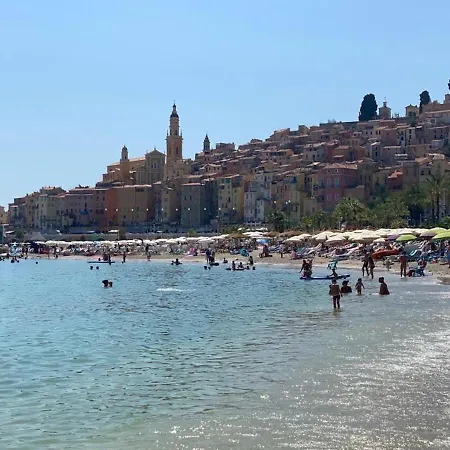 L'ensoleillee Vue Panoramique Mer, 250 M De La Et Du Centre Lägenhet Menton