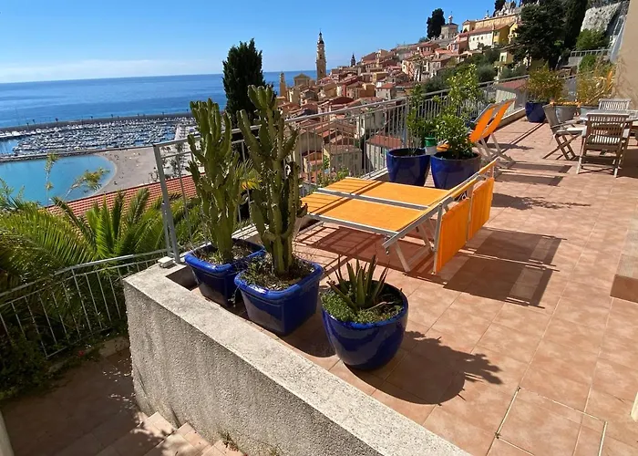 L'ensoleillee Vue Panoramique Mer, 250 M De La Et Du Centre Menton