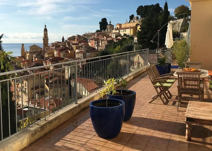 Apartmán L'ensoleillee Vue Panoramique Mer, 250 M De La Et Du Centre Menton