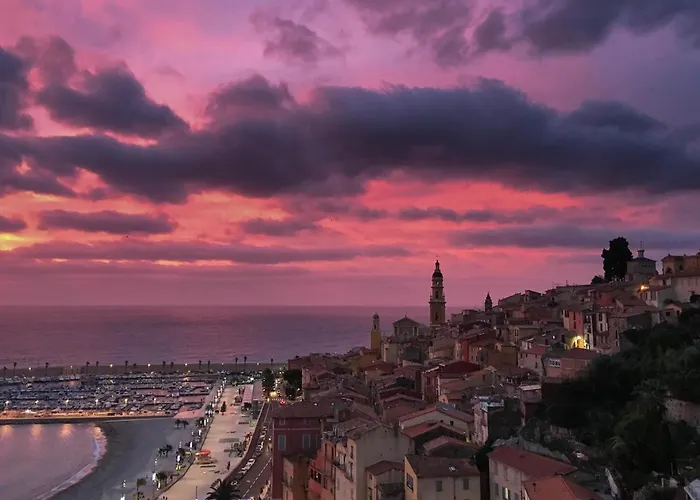 L'ensoleillee Vue Panoramique Mer, 250 M De La Et Du Centre Menton